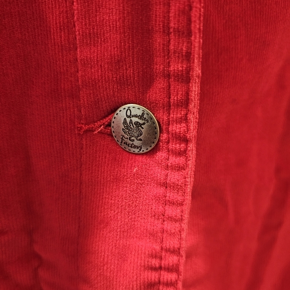 NWT Quacker Factory Red Corduroy Jacket Rhinestone Embellished Size Large - Picture 3 of 9